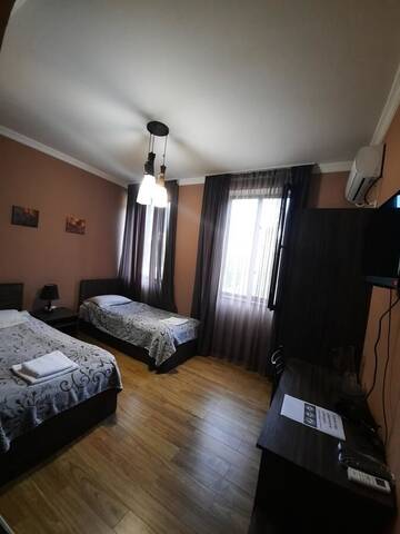 Фото номера Двухместный номер с 2 отдельными кроватями Отель Hotel Metekhara г. Амбролаури 5